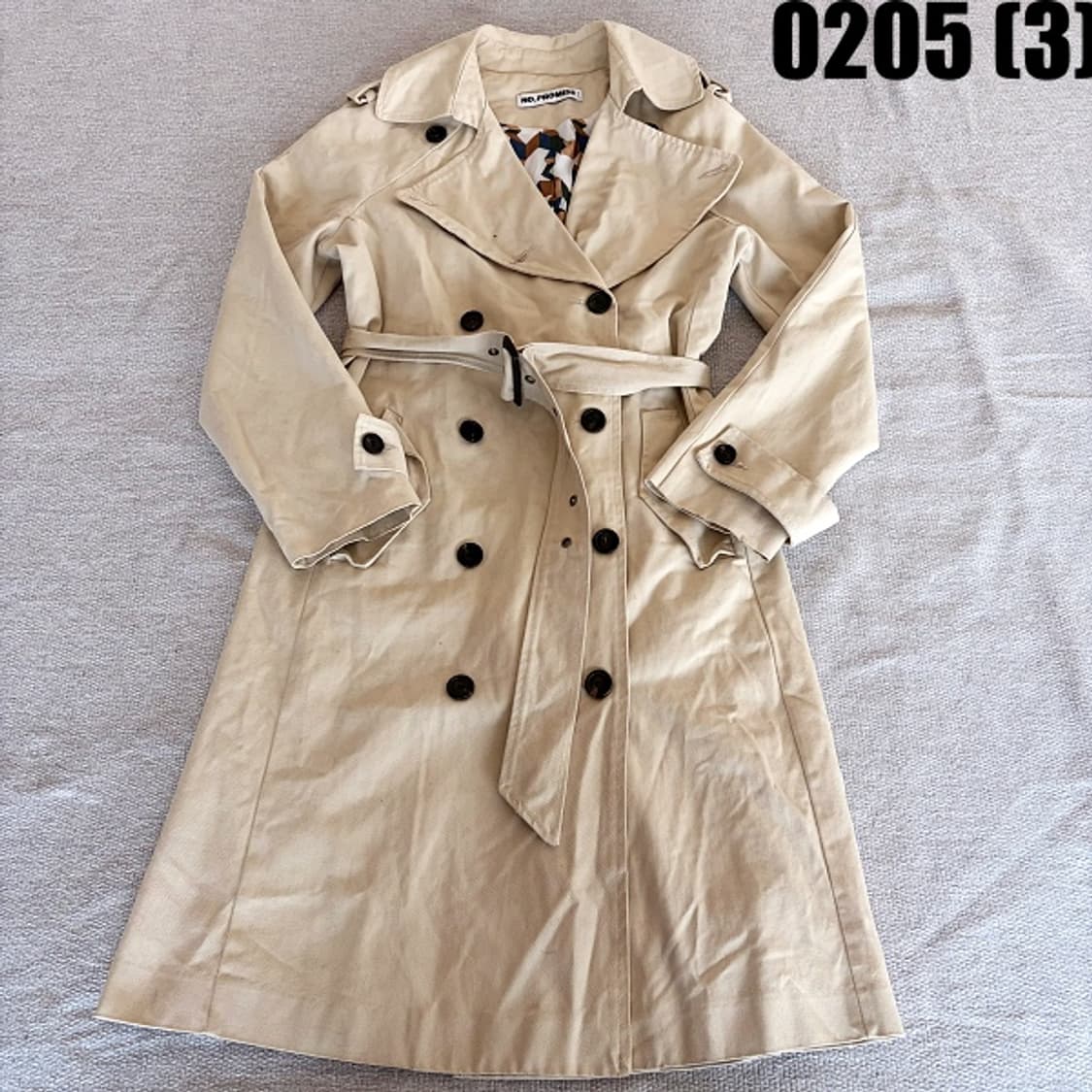 [실측확인] 빈티지 여성 베이지 트렌치 코트 0205(3) 상품이미지1