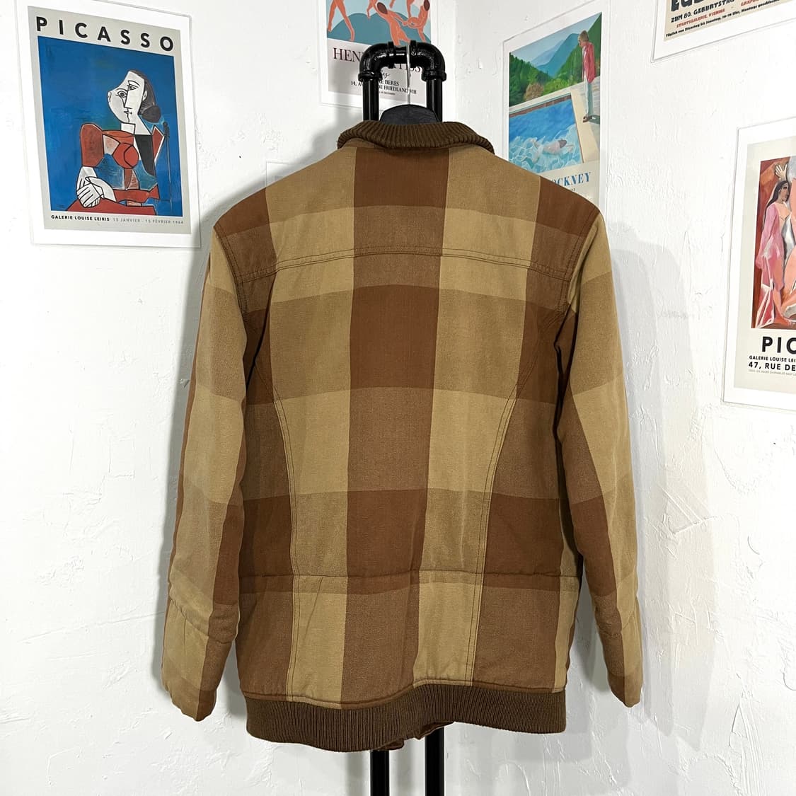 빅체크 하이넥 워크 자켓 상품이미지3