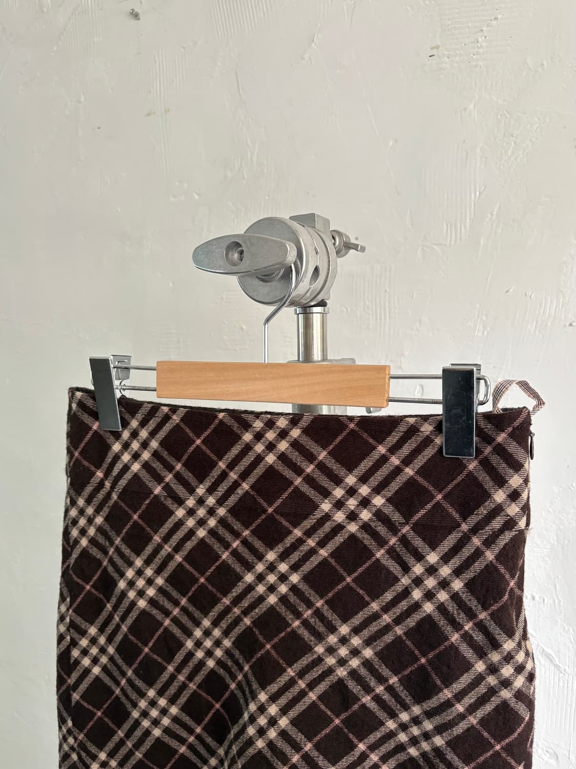 Burberry 버버리 블루라벨 브라운 체크 울 미니 스커트 상품이미지3