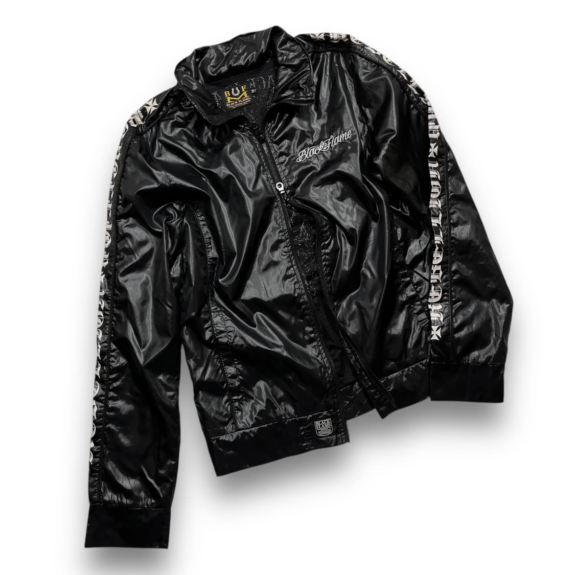 Black Flame Rock Chic Tattoo Jacket 상품이미지4