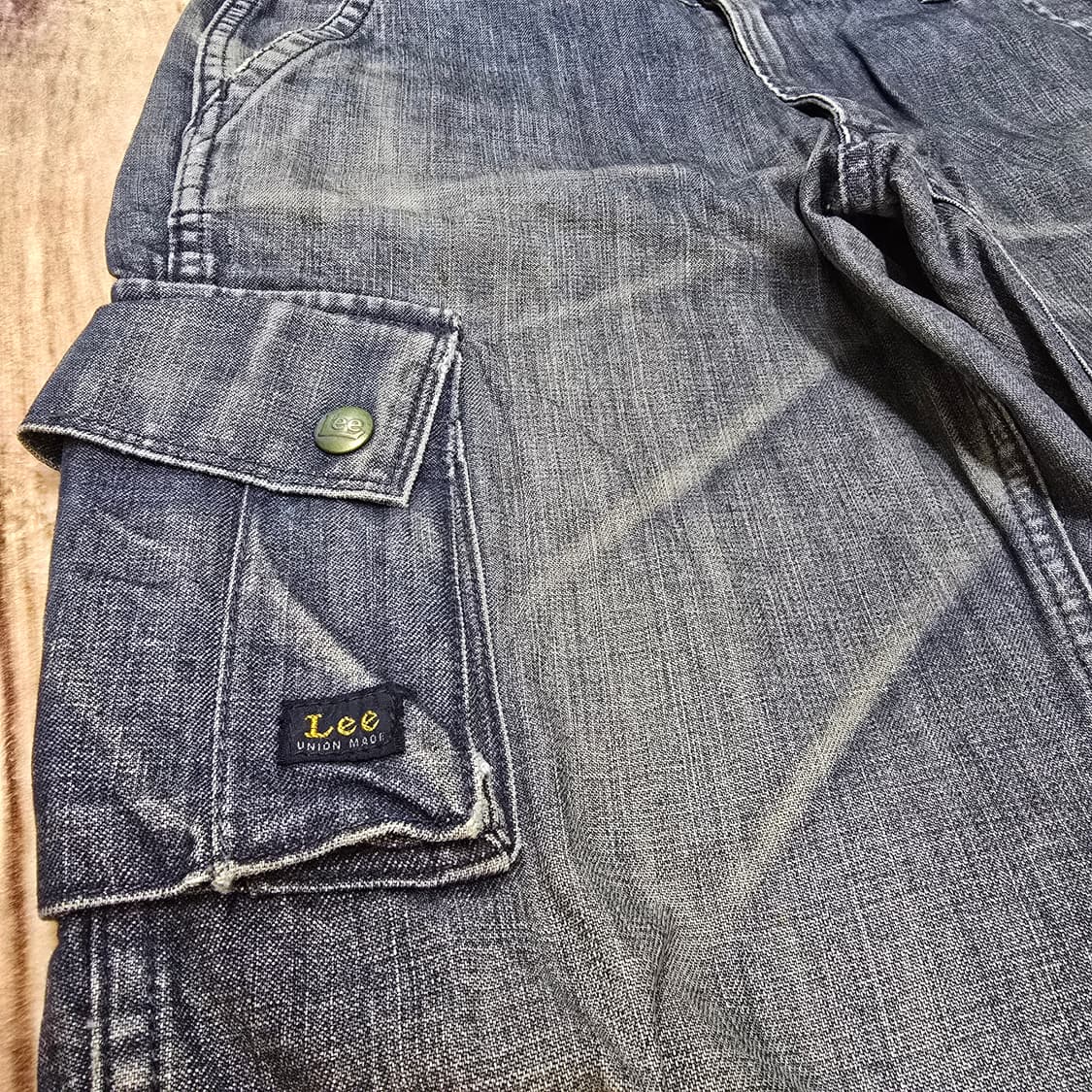 Vintage 00s Japan Lee 플랩포켓 카고팬츠 블랙 31 상품이미지3