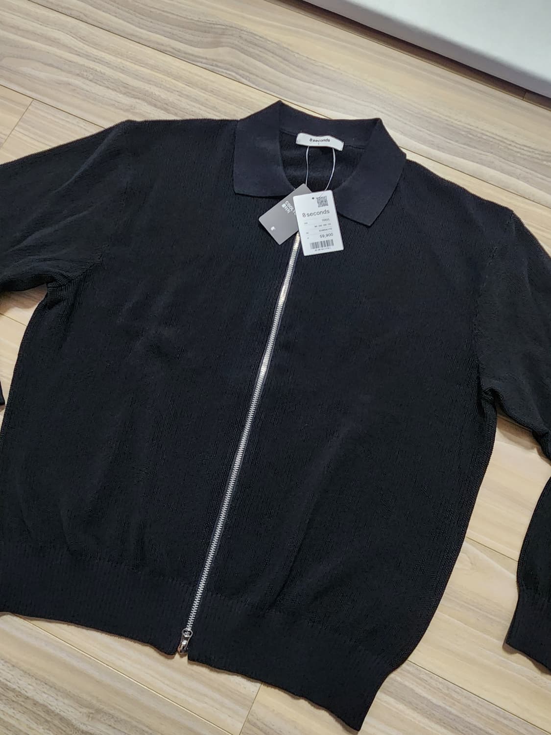 에잇세컨즈카라넥집업가디건블랙L 상품이미지1