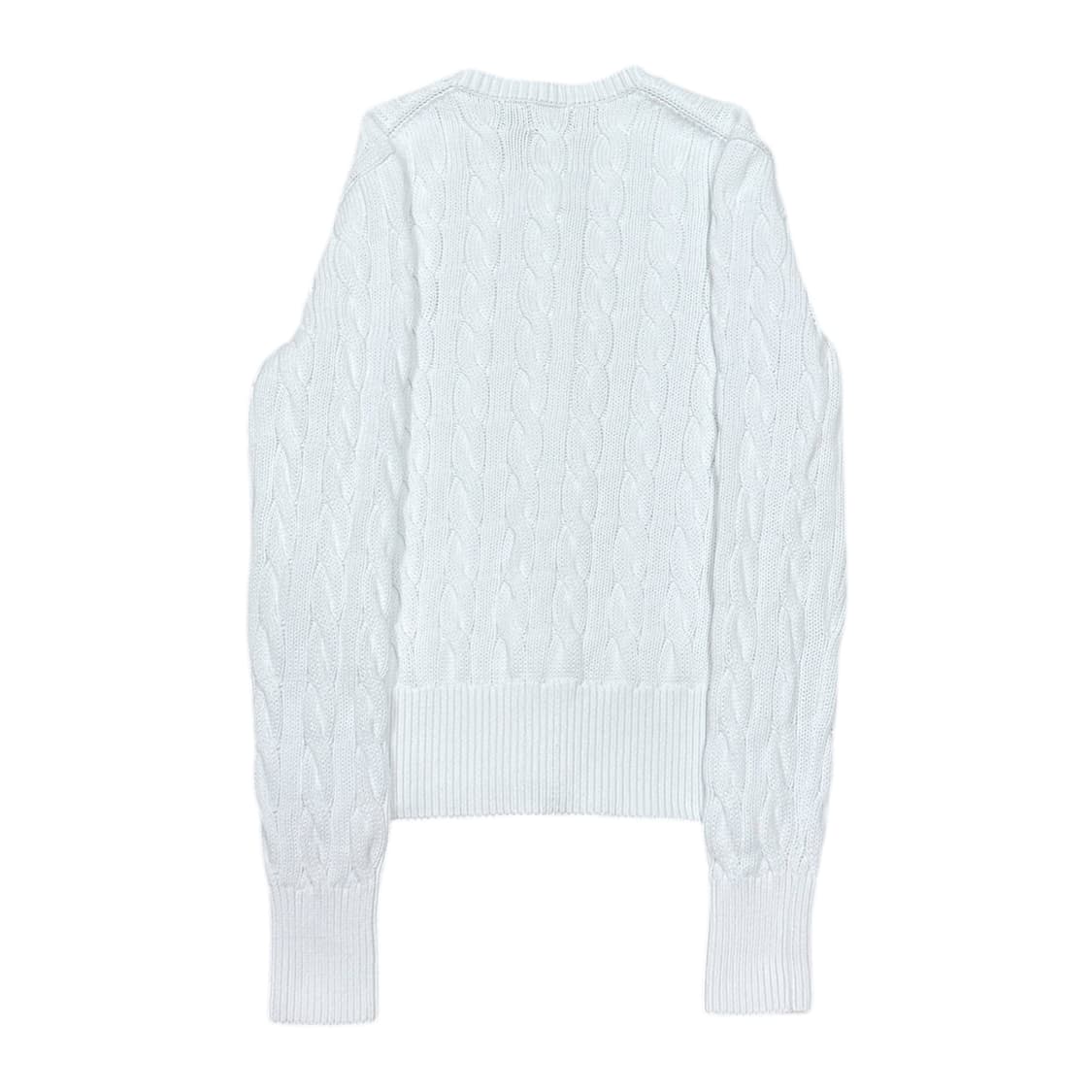 폴로 랄프로렌 QR 케이블 니트 코튼 크루넥 가디건 화이트 S 상품이미지3