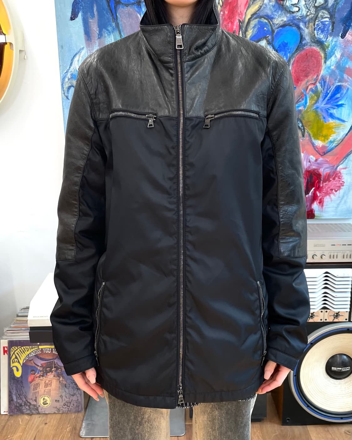 [48] 프라다 레더 나일론 자켓 상품이미지3