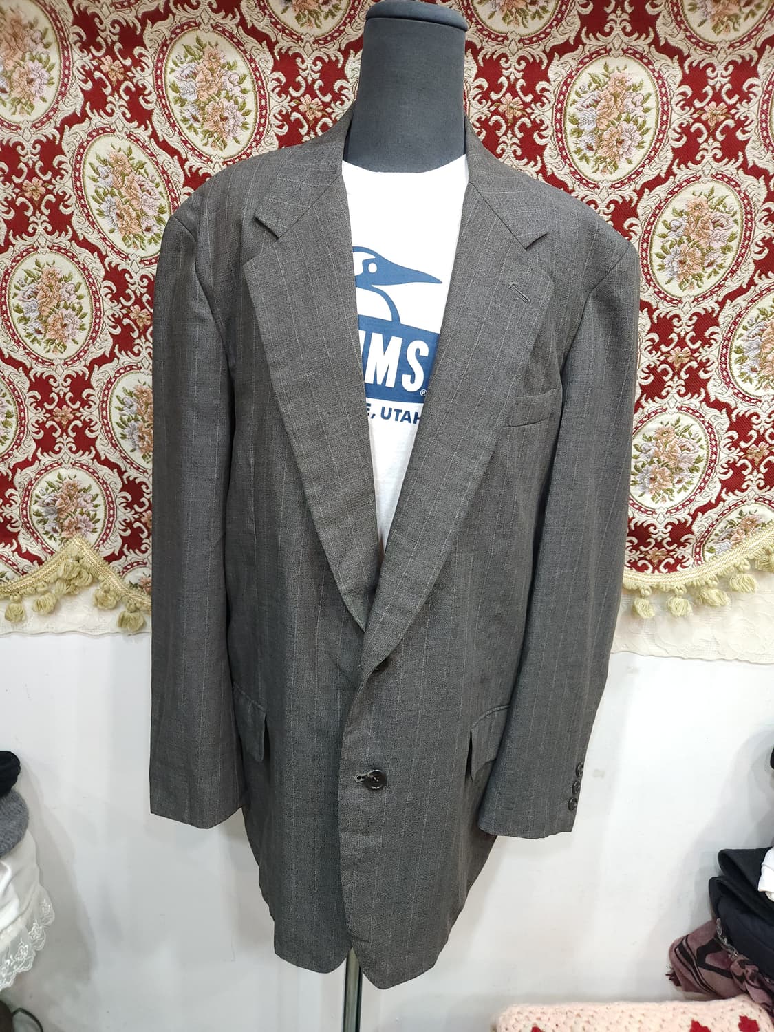 이세이미야케 80s 스트라이프 썸머울 블레이저

 상품이미지1