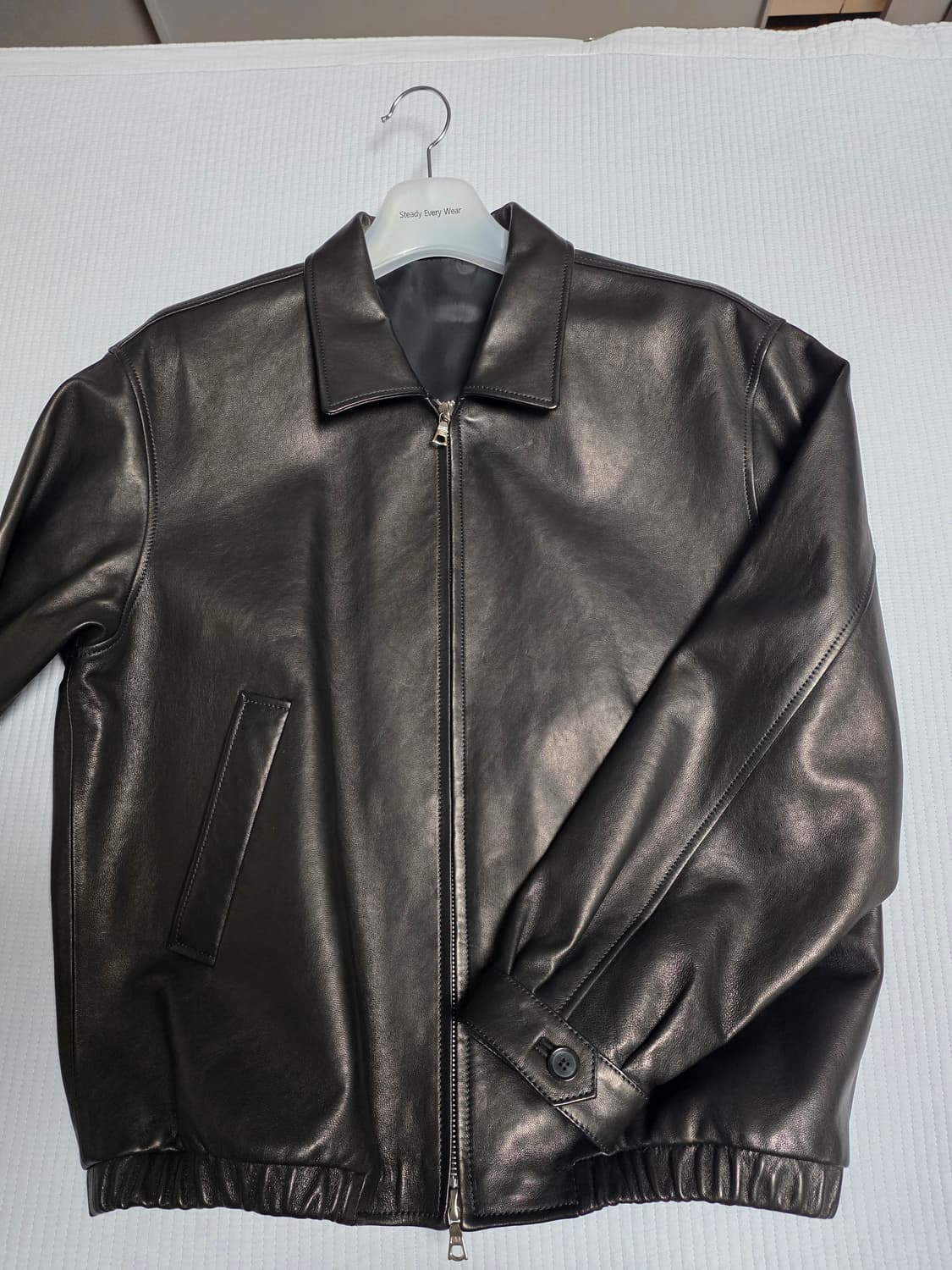 [2] 스테디에브리웨어 레더 블루종 자켓(블랙) 상품이미지5