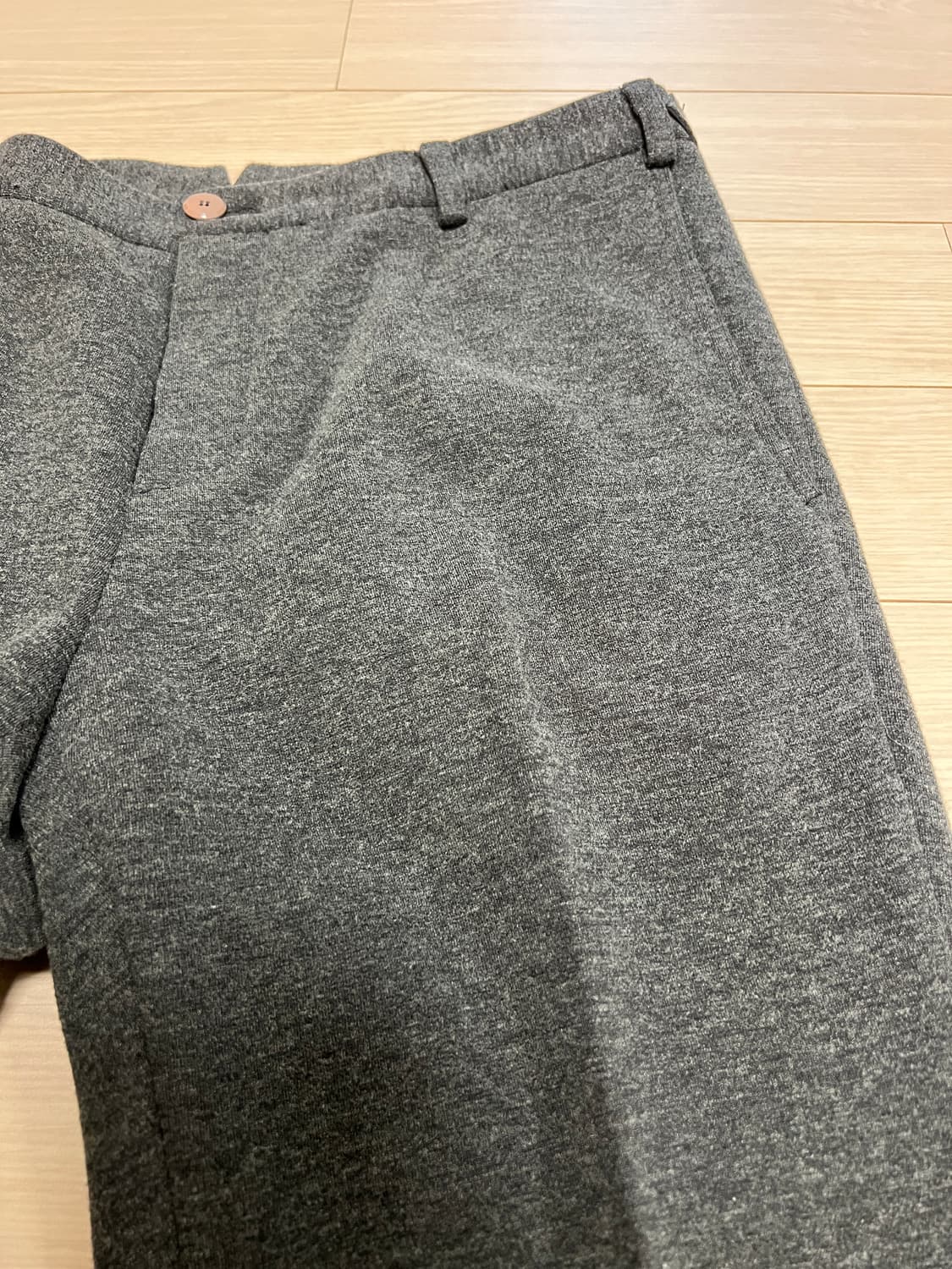 울 혼방 슬랙스 팬츠 / 차콜 그레이 / 46 (슬림 스트레이트) 상품이미지4