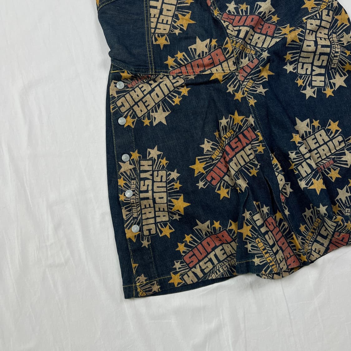 90‘s 히스테릭글래머 로고 패치워크 데님 스커트 치마 상품이미지8