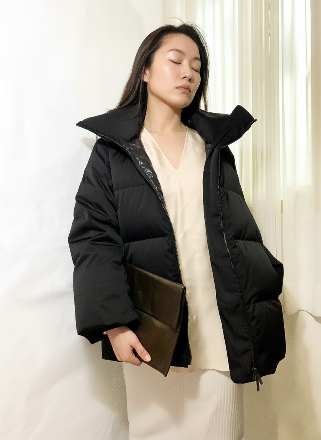 유니클로 x 질샌더 여성 다운 패딩 블랙 (S) 상품이미지2