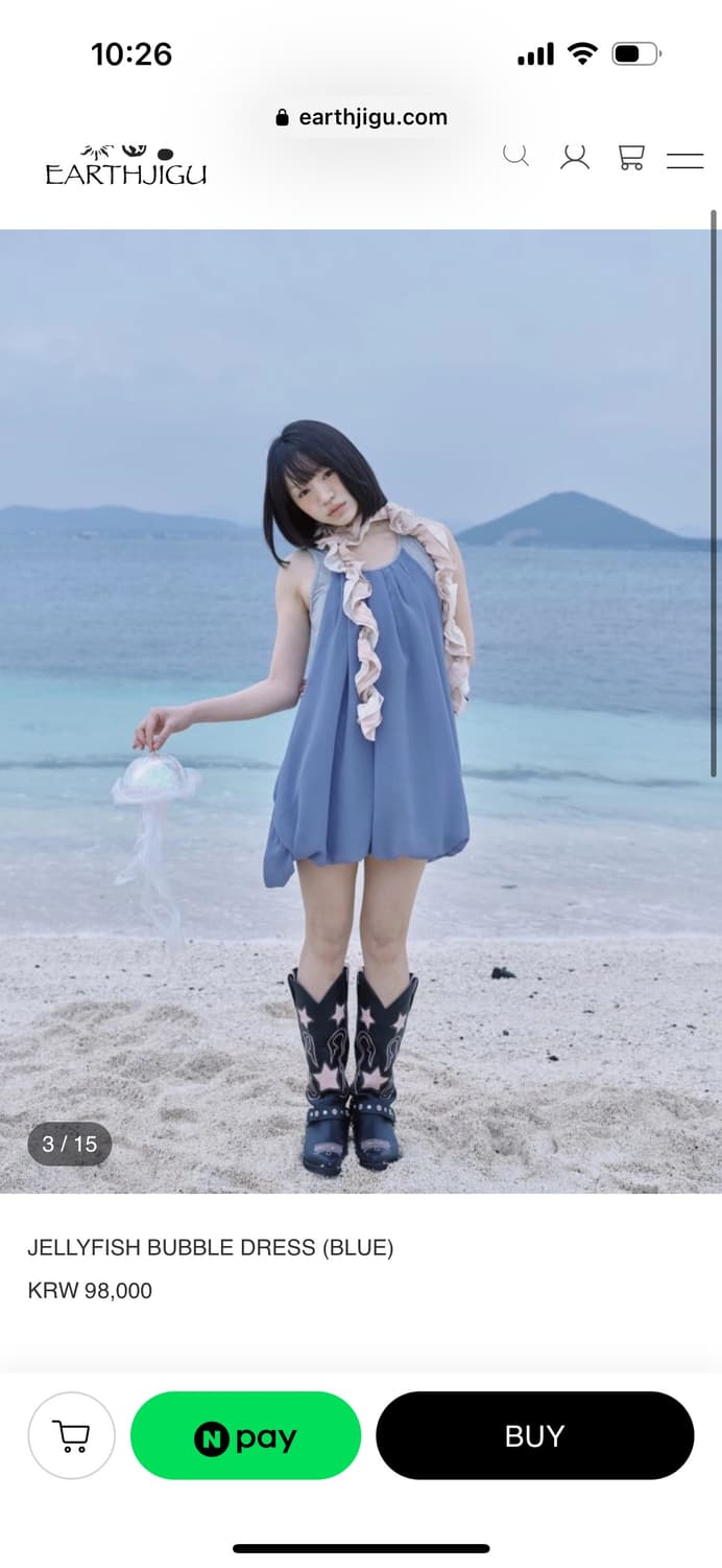 어스지구 젤리피쉬 원피스 JELLYFISH BUBBLE DRESS (BL 상품이미지5