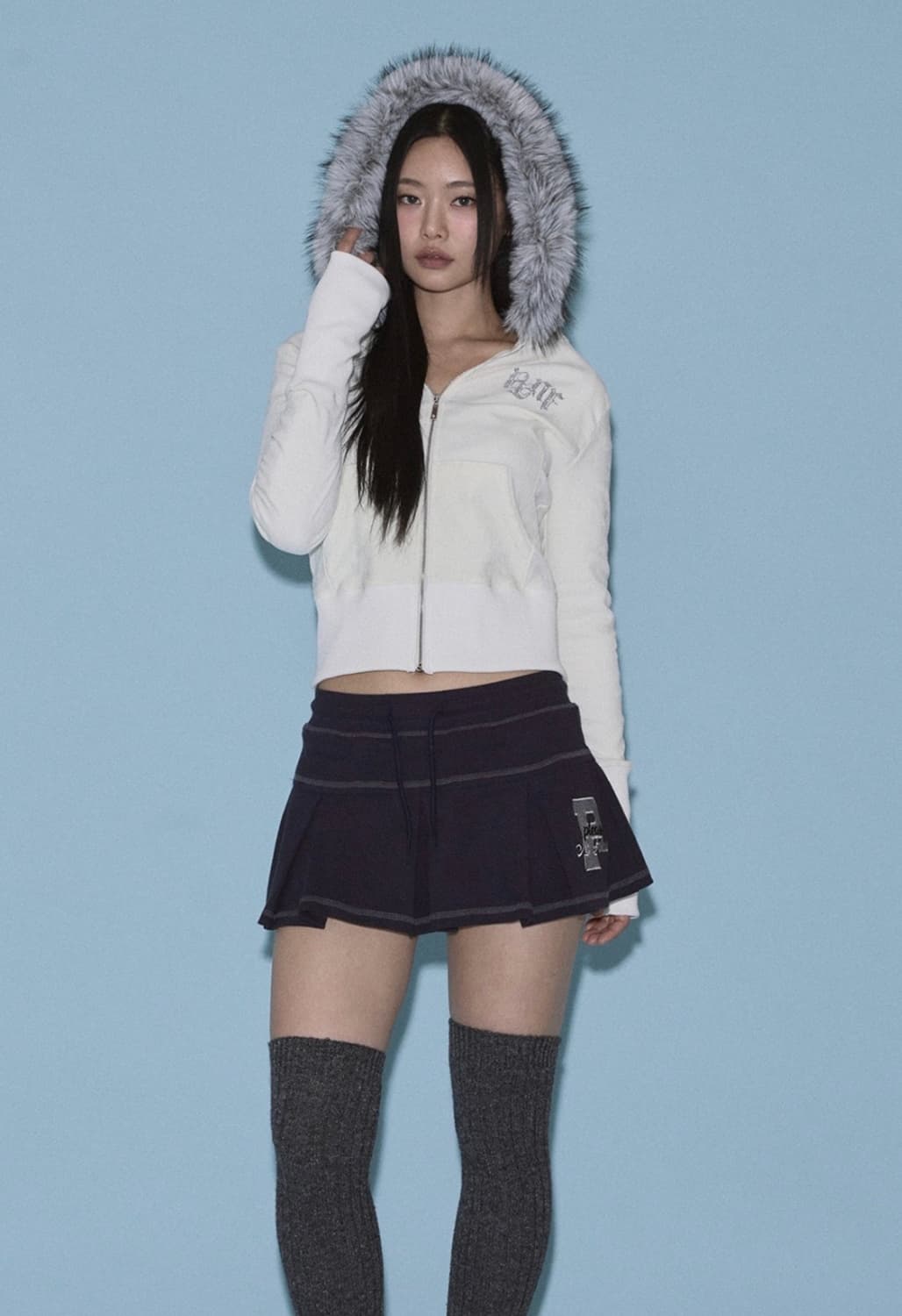 플리즈노팔로우 마리 퍼 후드 화이트 상품이미지2