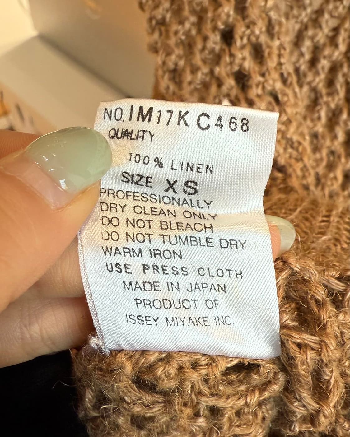 이세이미야케 브라운 오픈워크 니트 집업 상품이미지10