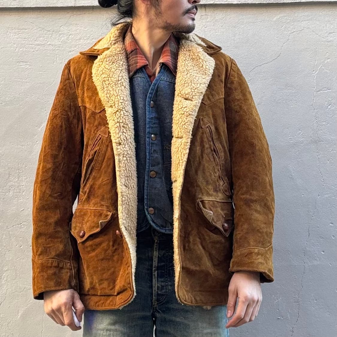 80년대 미국 쇼트 웨스턴 스웨이드 랜처 자켓 상품이미지8