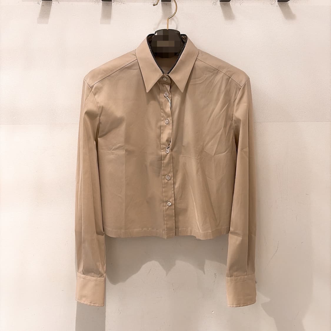 (정품/새상품) 브루넬로 쿠치넬리 여성 베이지 모닐리 체인 넥 셔츠 상품이미지1