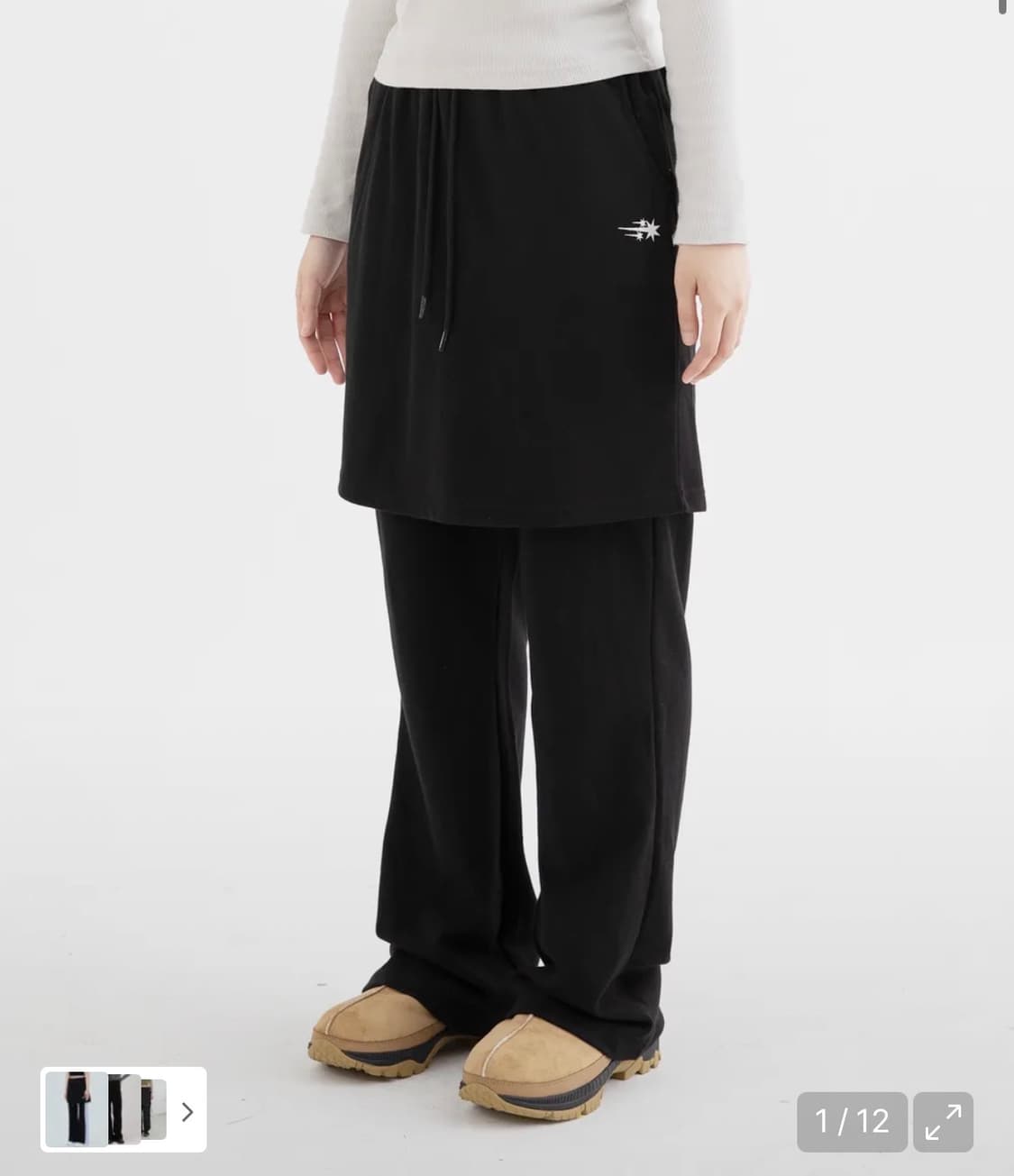 나이스고스트클럽 레이어드 팬츠 블랙  상품이미지1