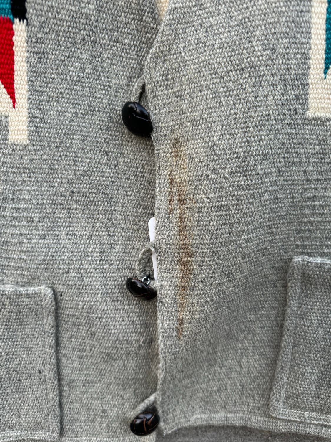 50s 빈티지 핸드 우븐 울 오르테가 치마요 베스트 조끼 나바호 웨스턴 상품이미지7