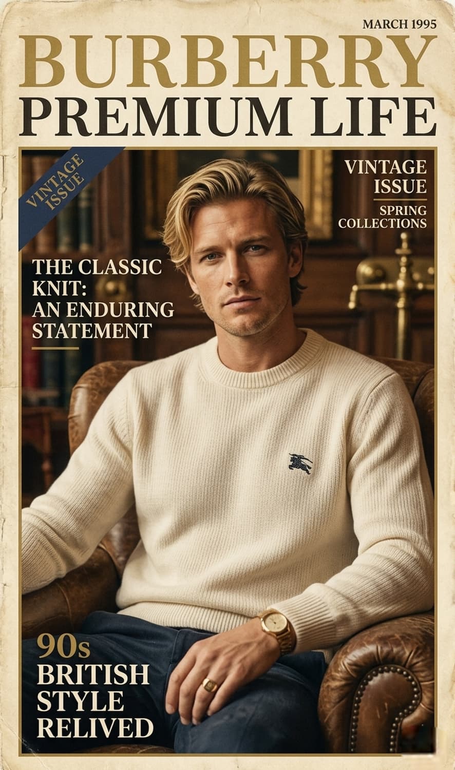 100.버버리 코튼 라운드니트 상품이미지1