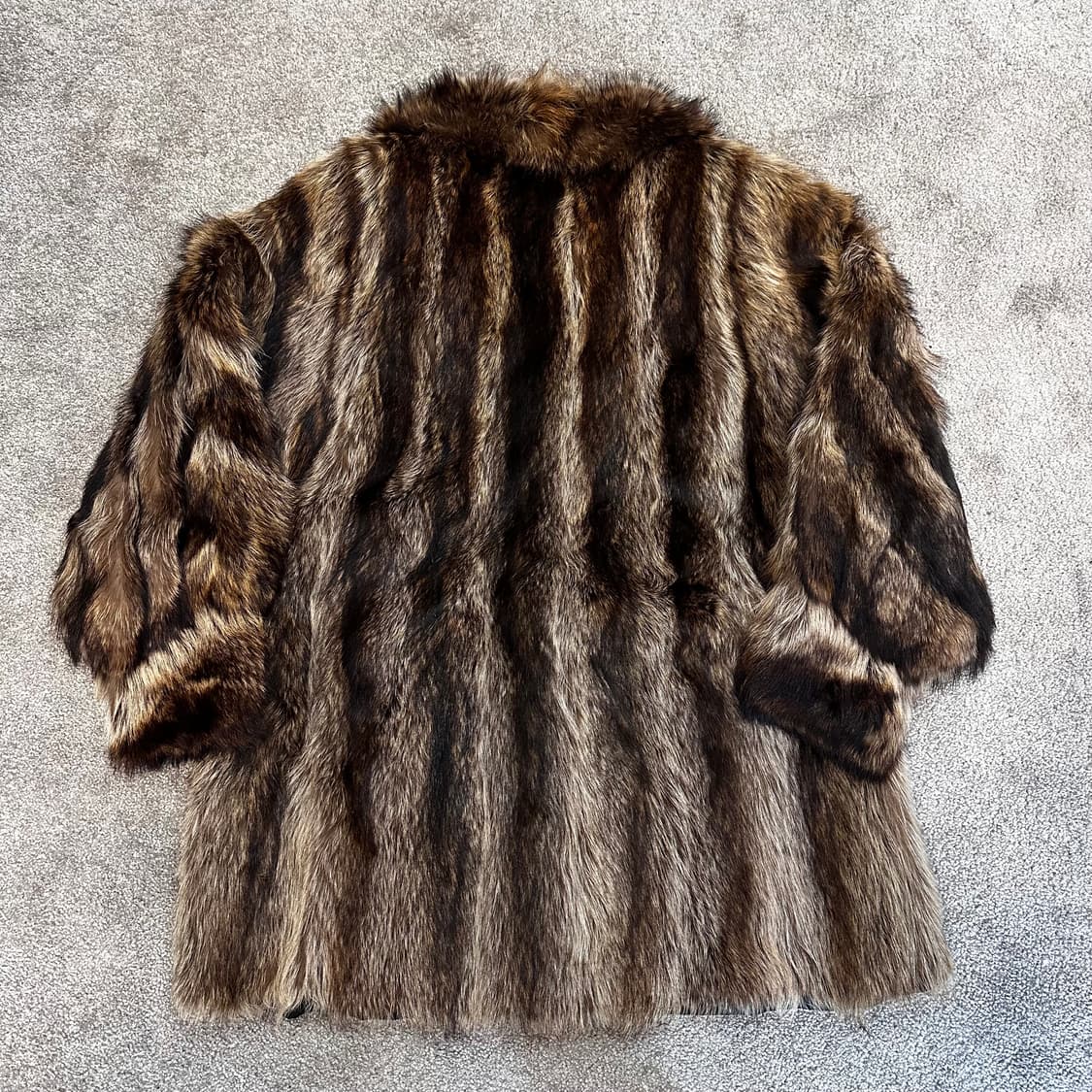 빈티지 브라운 믹스컬러 사가폭스 퍼자켓L 상품이미지6