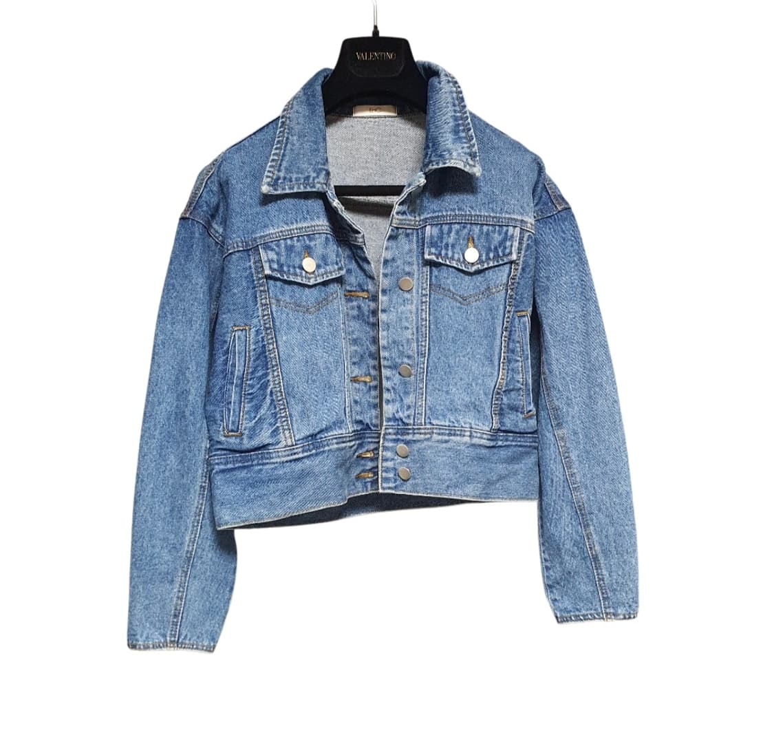 이엔씨 숏 크롭기장데님 청자켓 F s~m 상품이미지1