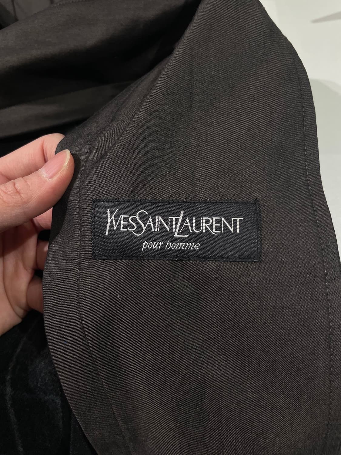 이브 생로랑 뿌르 옴므 다크 브라운 히든 버튼 롱 코트 상품이미지6