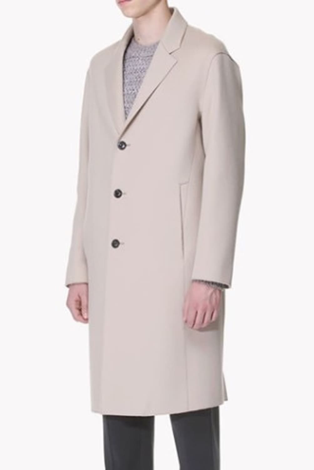 타임옴므 라이트베이지 캐시미어 세미오버핏 코트 95사이즈 상품이미지7