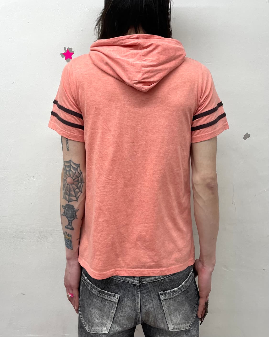  Retro Orange Hooded T-Shirt  상품이미지2