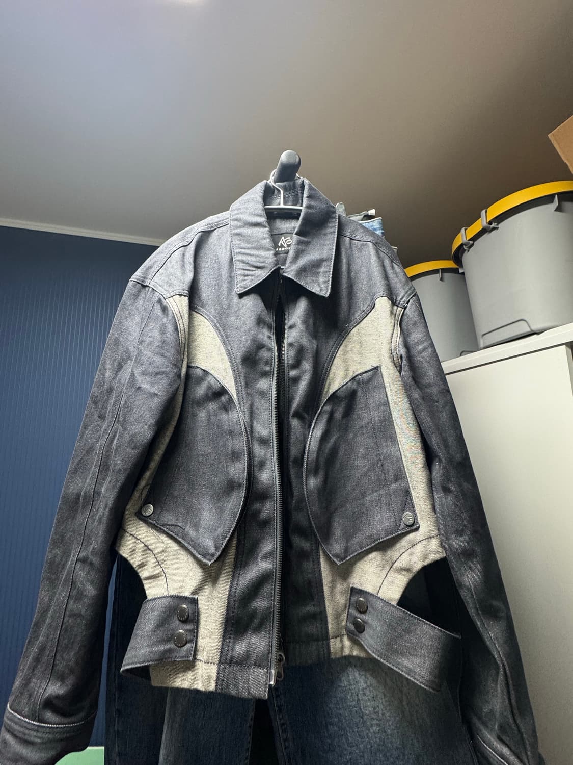 애드오프 SIDE TAP 데님 자켓 그레이 s 상품이미지2