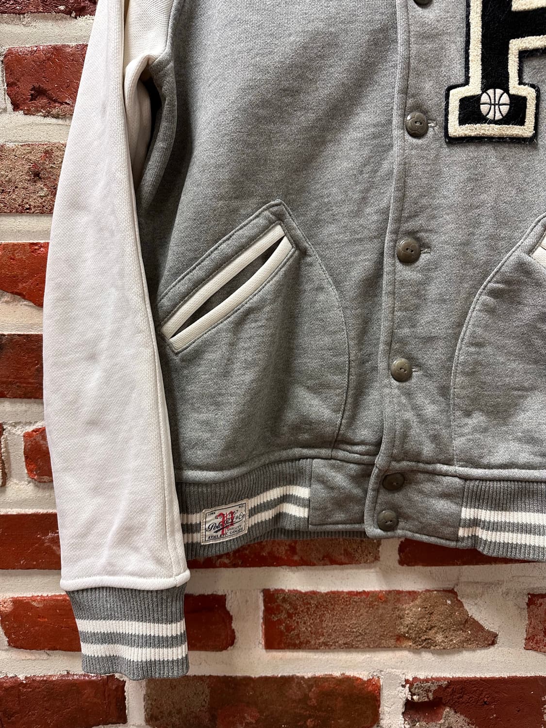 (S)폴로 P로고 코튼 바시티 자켓 상품이미지3