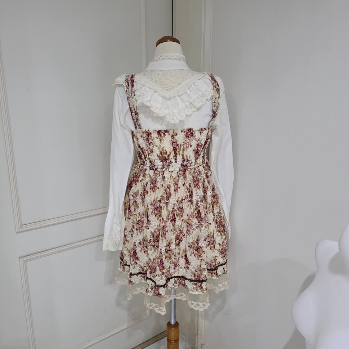 엑시즈팜 일본빈티지)플로럴 레이스 보헤미안 히메갸루st 민소매원피스 상품이미지3