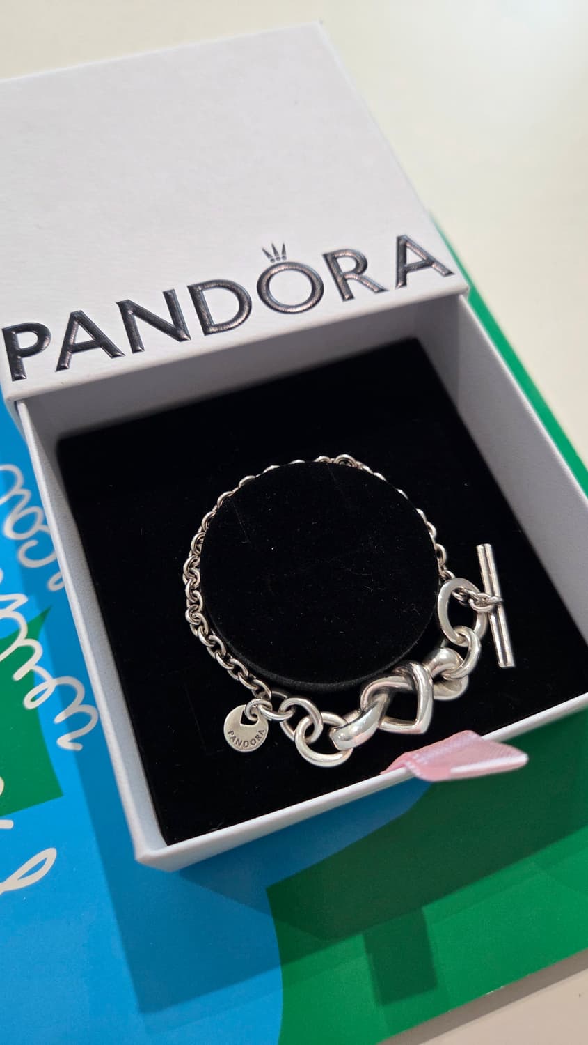 PANDORA 판도라 정품 노티드 체인팔찌 하트 실버팔찌 상품이미지1