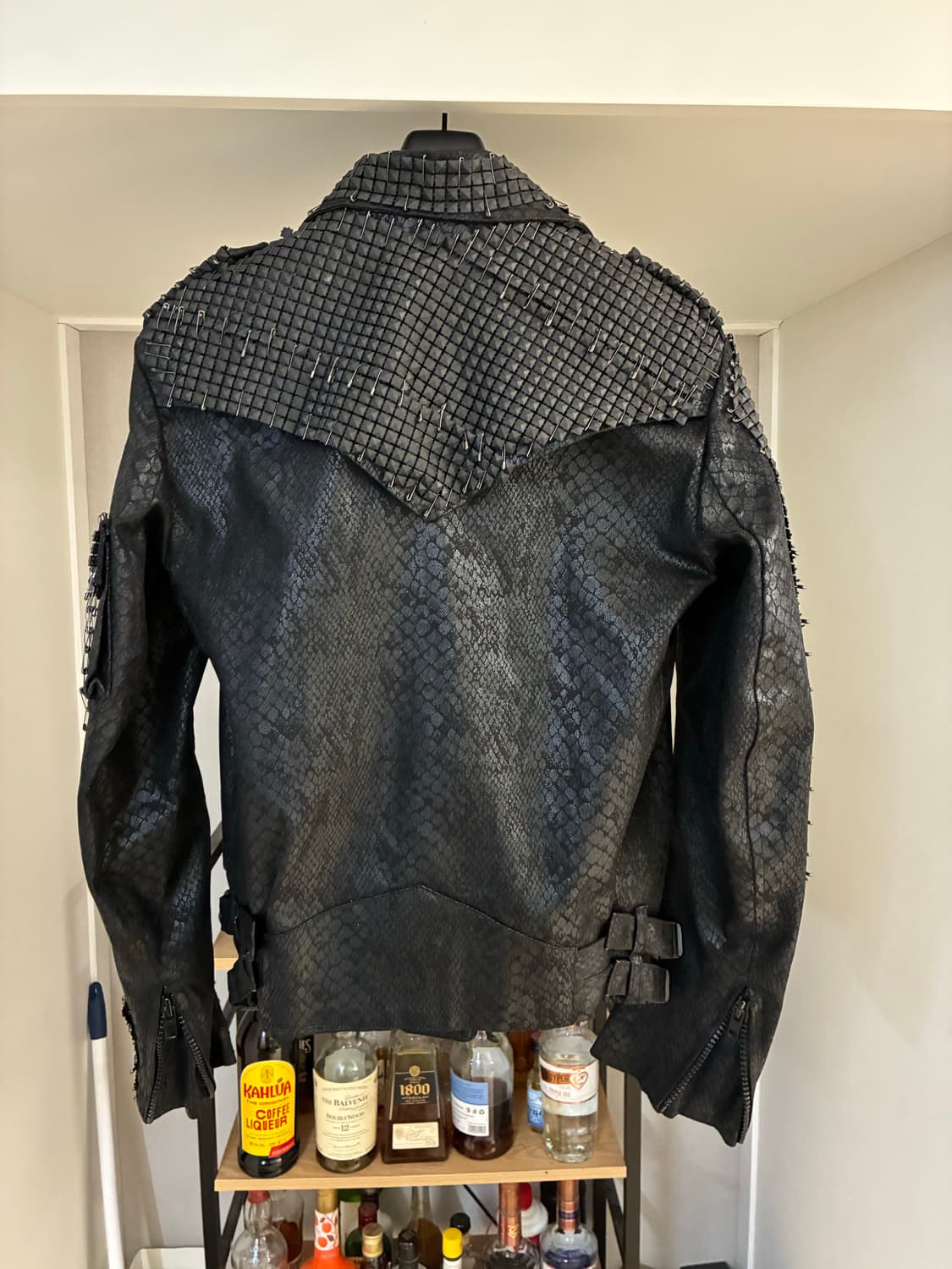 By The R 파이톤 왁스드 아머 바이커 자켓 L 상품이미지5