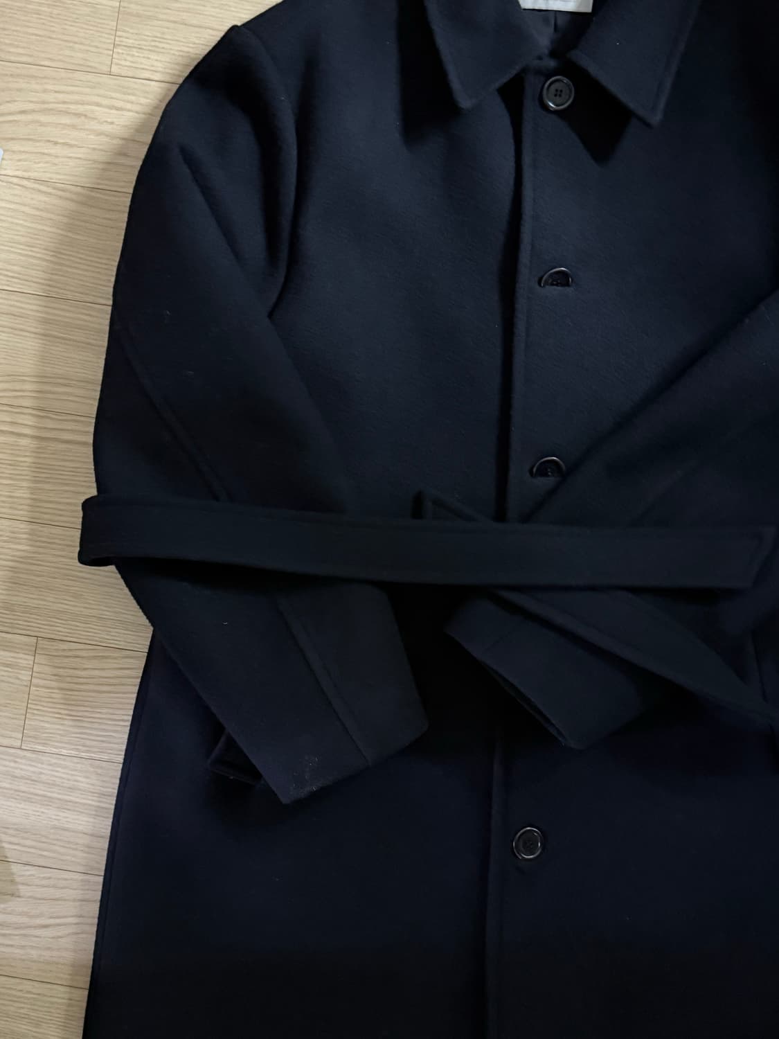 24FW 아모멘토 싱글 브레스티드 코트 블랙 L 상품이미지4