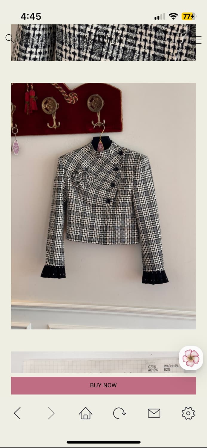 서쿠키 그레이시 체크 자켓 상품이미지1