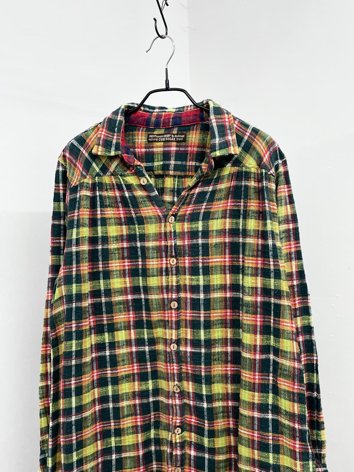 큐브슈가 하구미 체크 셔츠 원피스 상품이미지4