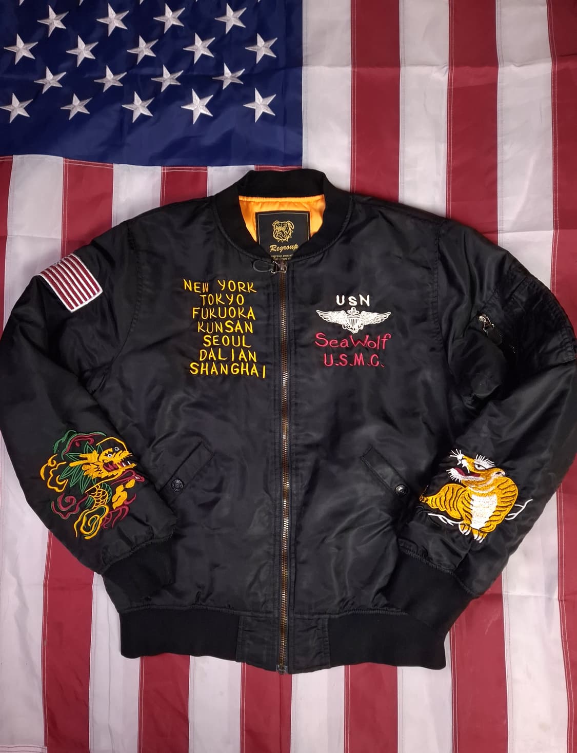 빈티지 밀리터리 극동 사령부 자수 수베니어 스카잔 상품이미지5