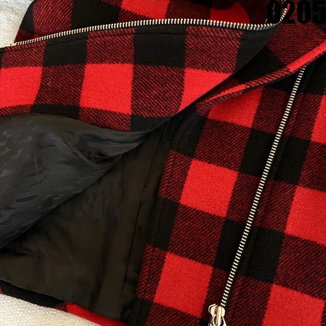 산드로 체크 패턴 울 바이커 자켓 38 0205  상품이미지10