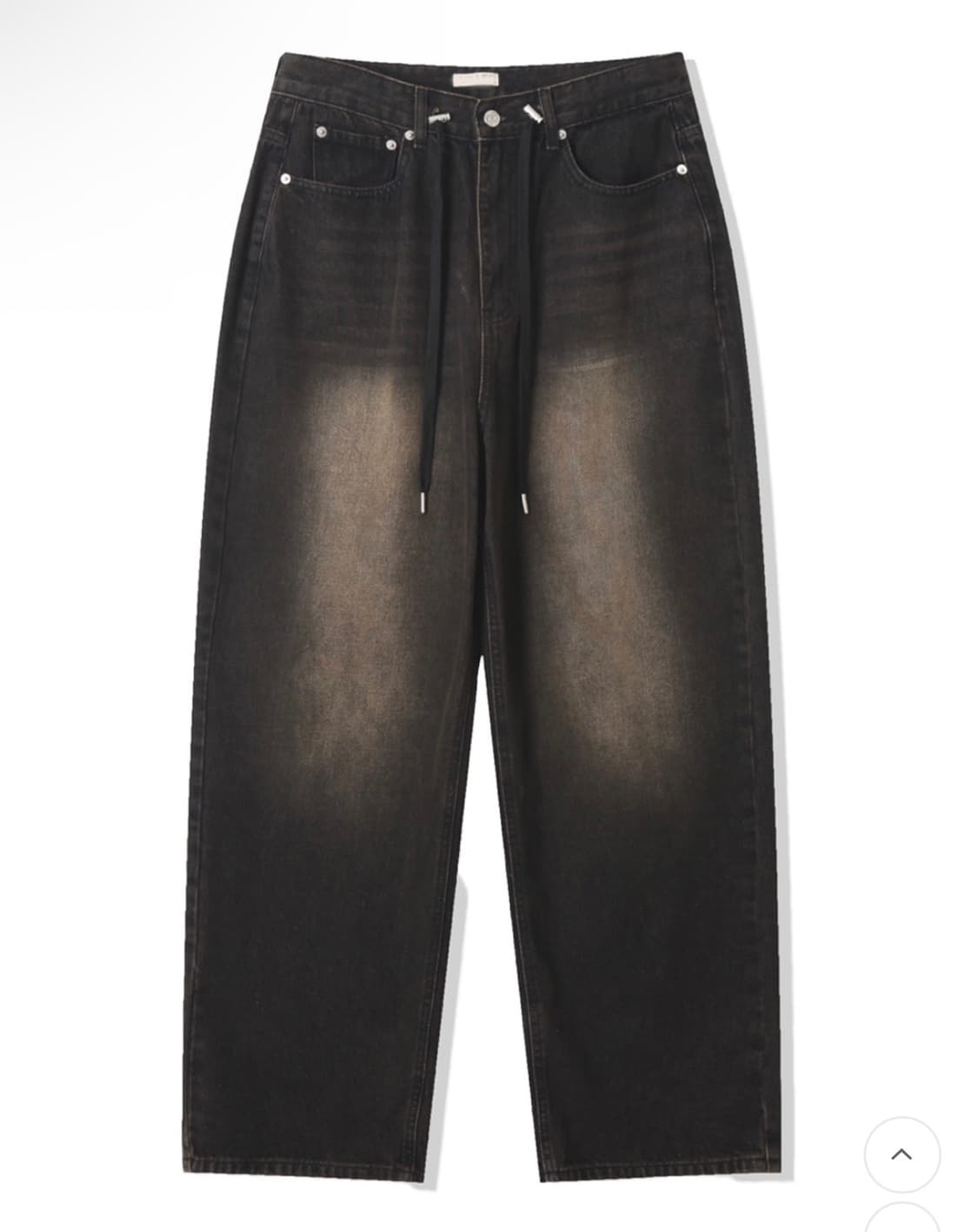 포에르미 Melle 와이드 스트링 데님 M 블랙  상품이미지5