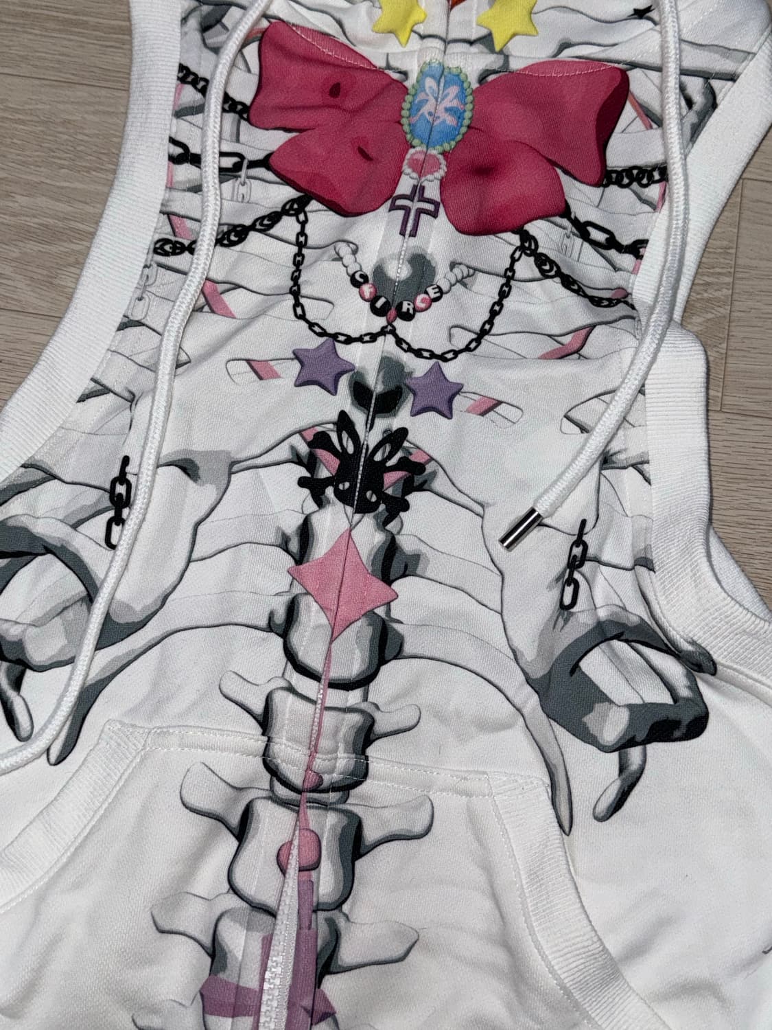 CFIERCE 해골 프린팅 후드 베스트 S 상품이미지2