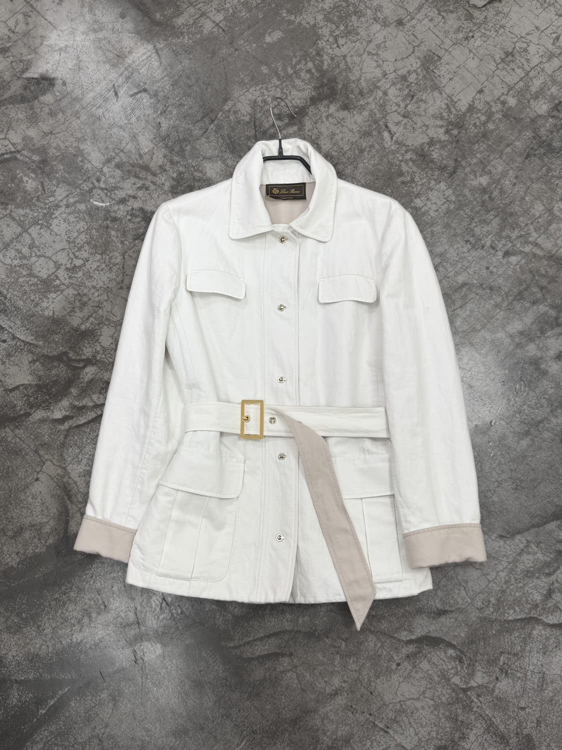 로로피아나 코튼 벨티드 사파리 자켓 상품이미지1