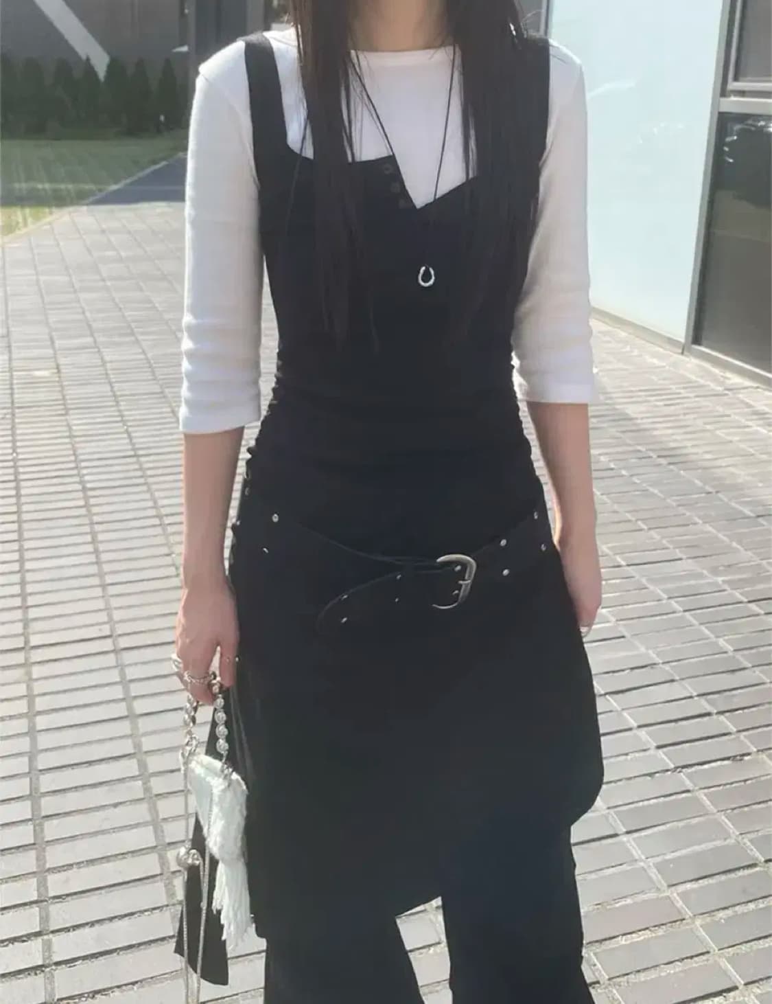 언발 셔링 원피스 상품이미지2