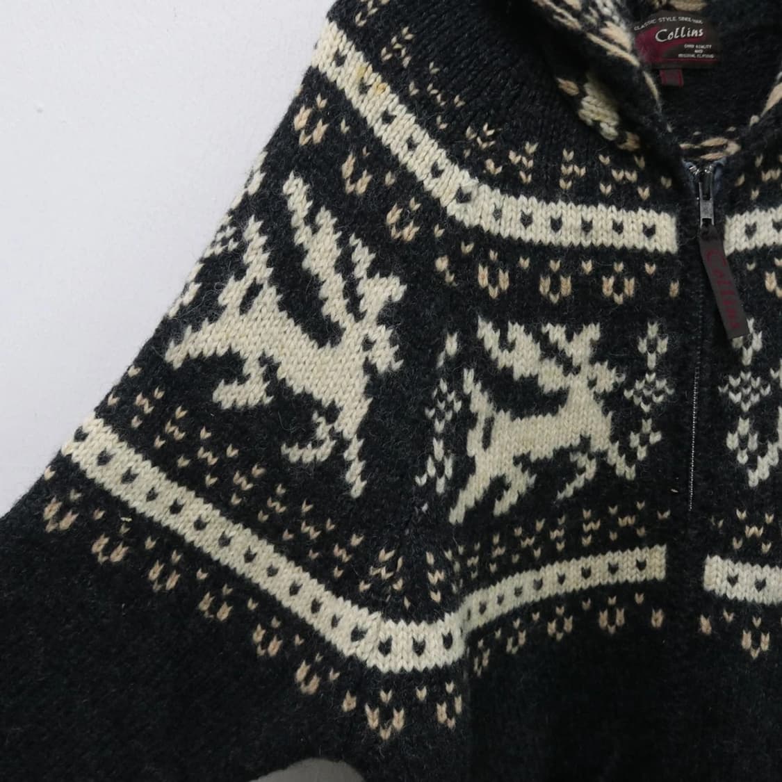 COLLINS 노르딕 후드 울 니트 집업 61766 상품이미지6