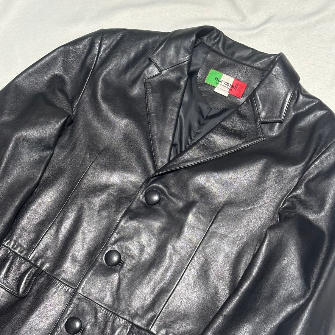 100 빈티지 블랙 가죽 블레이져 상품이미지1