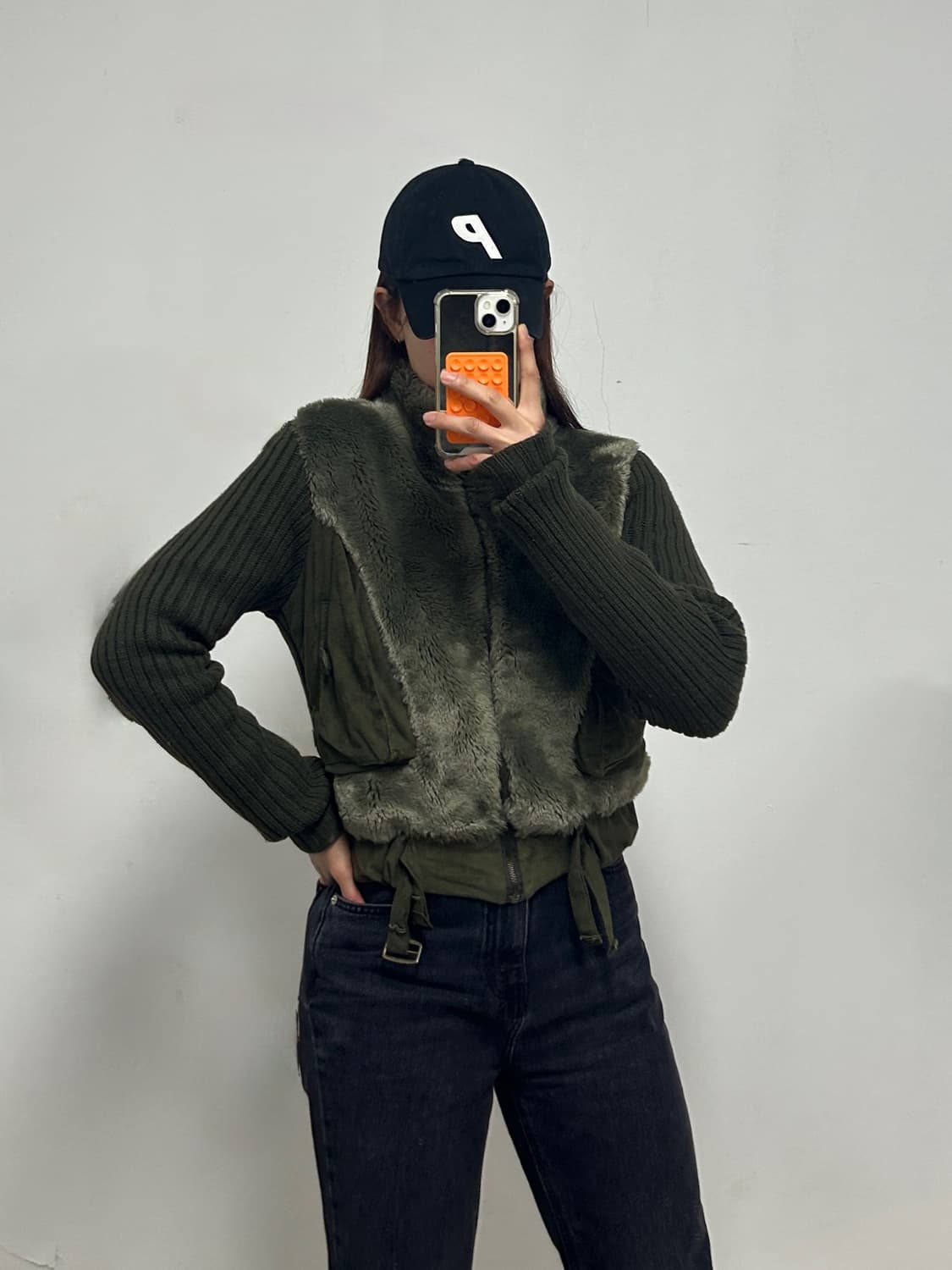 빈티지 밀리터리st 퍼 자켓 올리브 상품이미지1