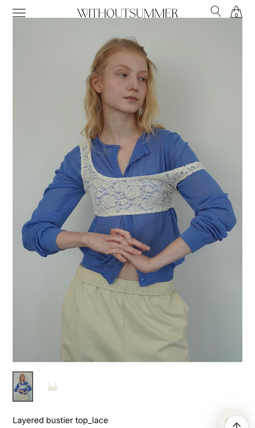 구해요))위드아웃썸머 Layered bustier top lace 상품이미지1