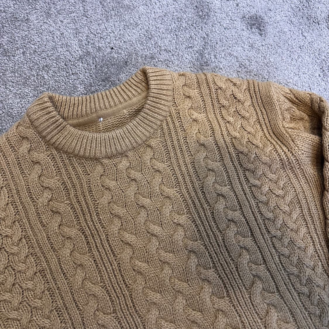 빈티지 카멜 케이블 아란 스웨터L 상품이미지3