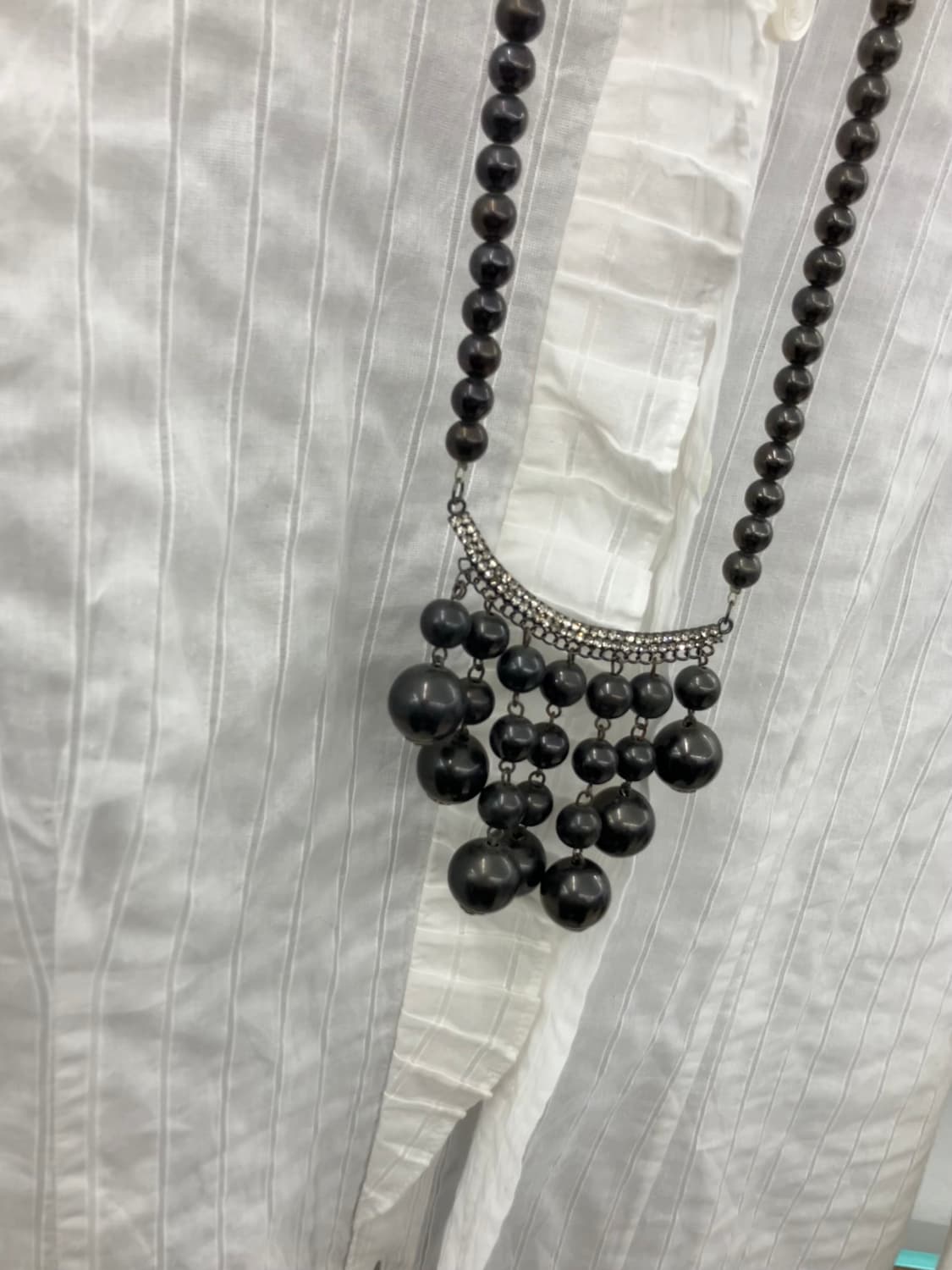 다크 진주 비즈 드롭 목걸이 상품이미지4