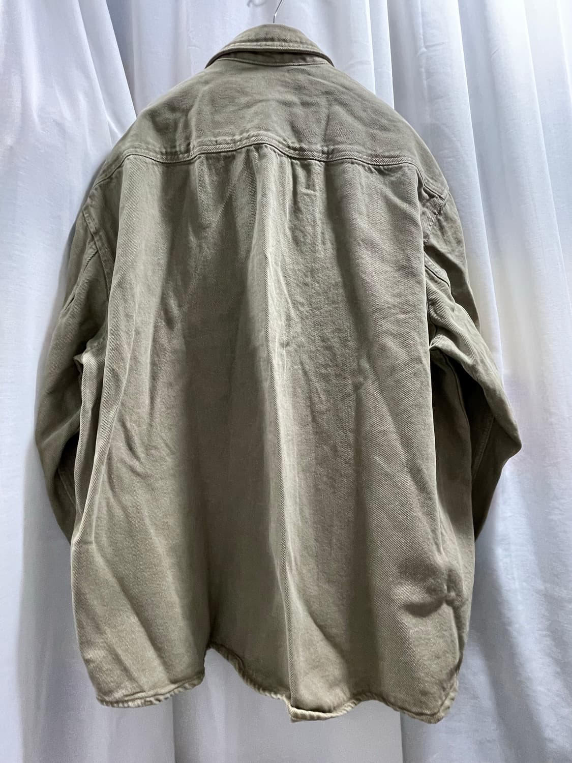 에잇세컨즈/ 헤비 트윌 가먼트다잉 셔츠 올리브/ XXL 상품이미지6