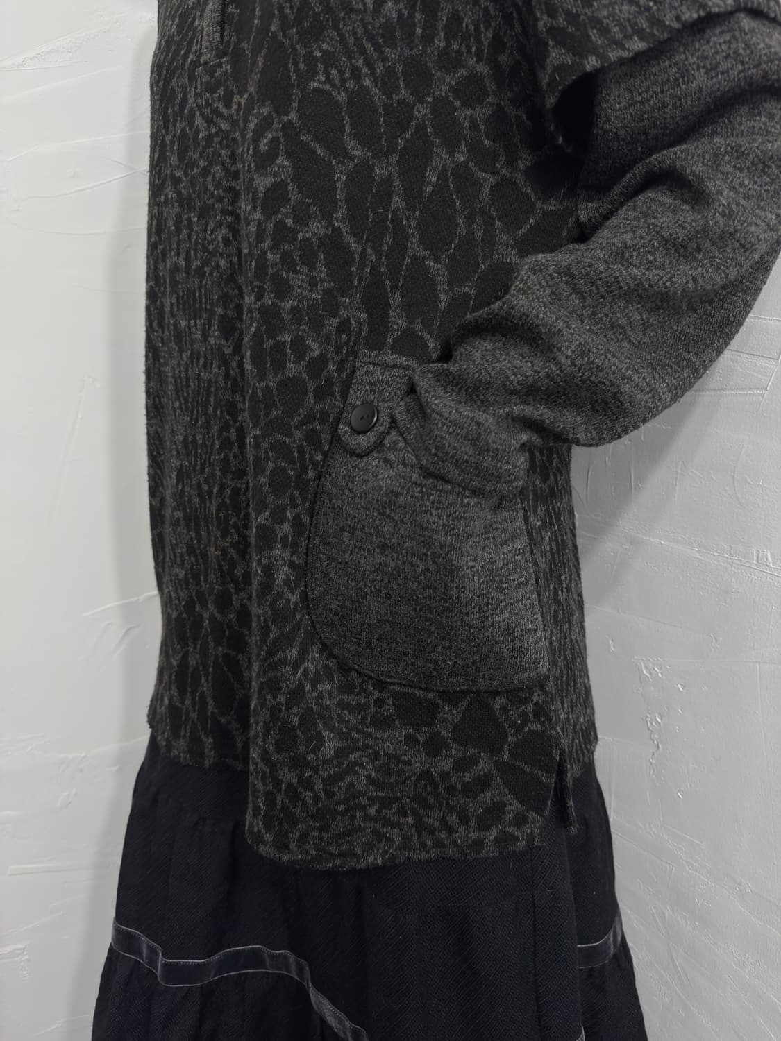 across black leopard layered top 상품이미지5