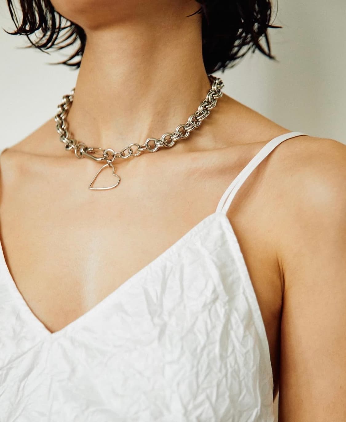 LCDC 볼드 체인 하트 초커 목걸이 상품이미지2