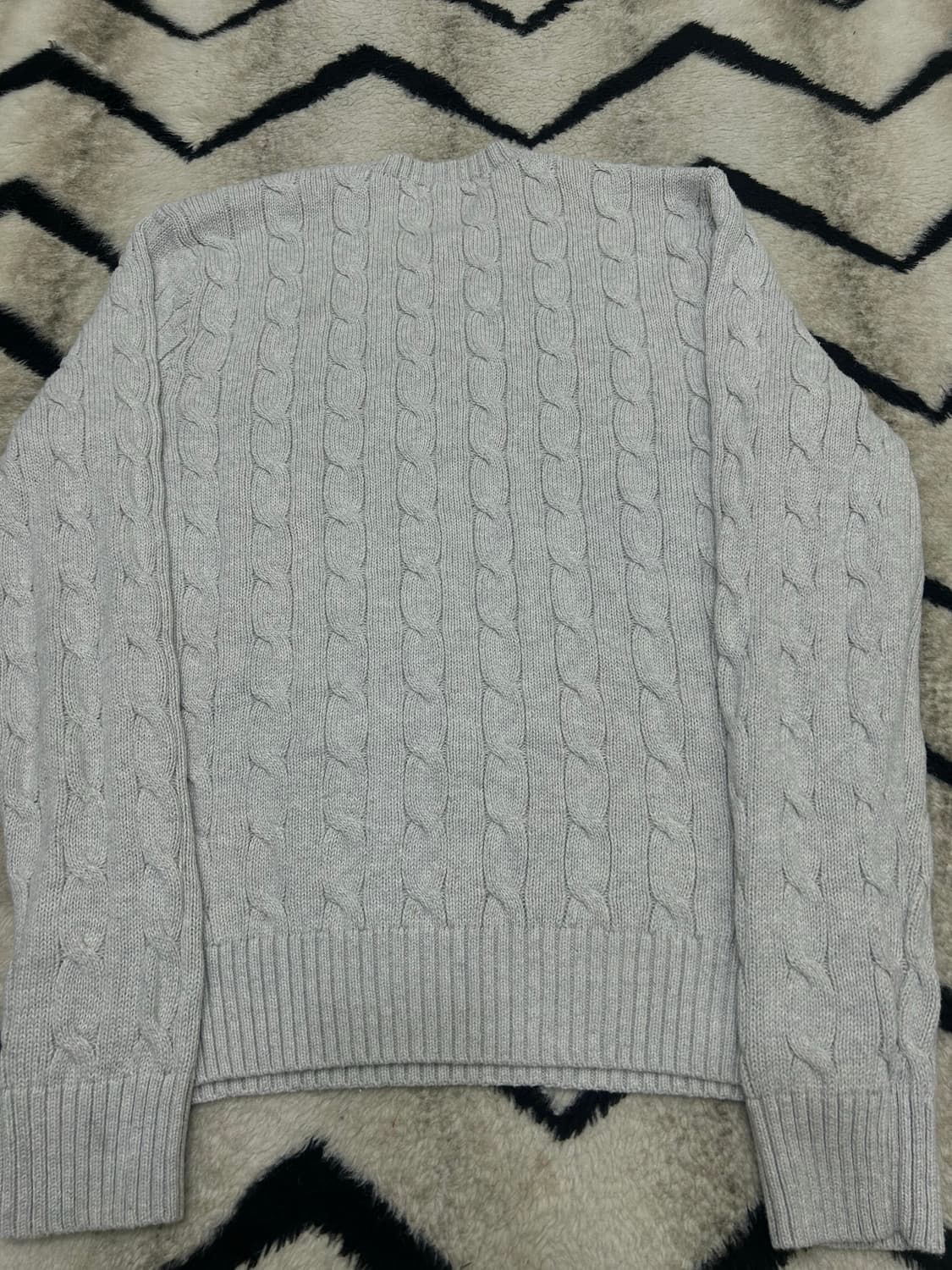 [M]폴로랄프로렌 라운드 꽈배기 니트/라이트그레이 상품이미지4